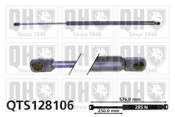 QUINTON HAZELL dujinė spyruoklė, bagažinė QTS128106